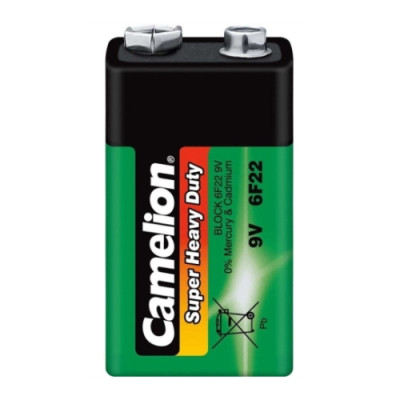 Батарейка Крона Camelion 6F22/Shrink (Super Heavy Duty) (Green) (1шт.)