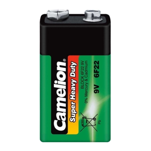 Батарейка Крона Camelion 6F22/Shrink (Super Heavy Duty) (Green) (1шт.)