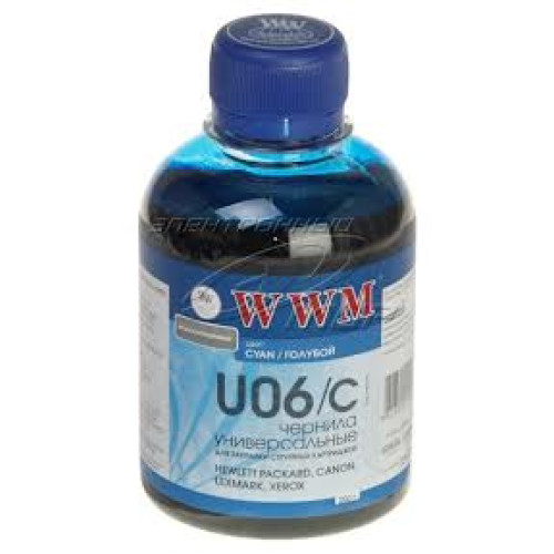 Чорнило WWM Canon/Lexmark/Xerox Universal Color, Cyan, (U06/C) 200 г