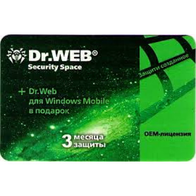 Dr.Web поповненя на 3 міс 1 пк card