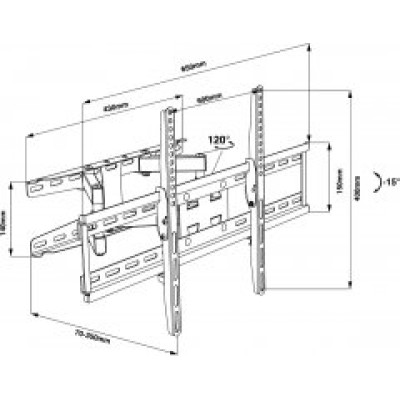 Настенное крепление Walfix R-514B 26-55", (35 кг), наклон-поворот
