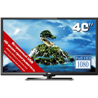 Телевизор DEX 40" LE4040, 1920x1080, 1080p Full HD, 50 Гц, мощность звука 14 Вт, HDMI x3, VGA