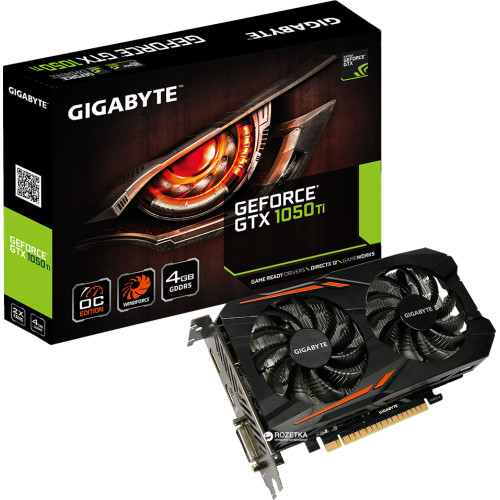 Відеоадаптер GTX1050 Ti 4096Mb GDDR5 128bit Gigabyte GV-N105TWF2OC-4GD