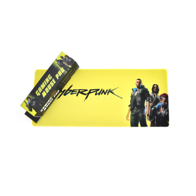 Килимок для мишки Cyberpunk Label 300*700мм, 3мм, прошитий, Yellow, Пакет