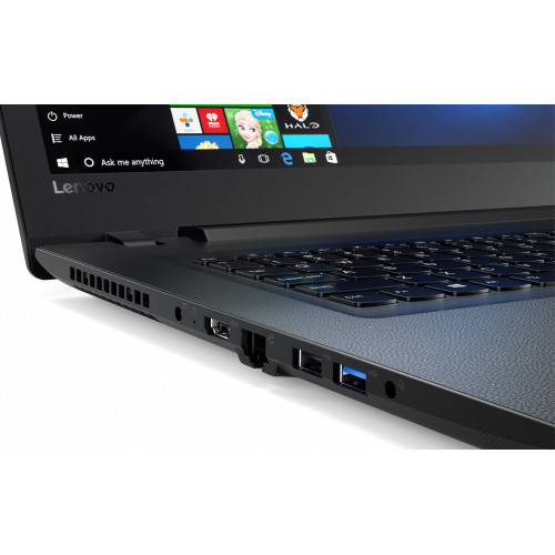 Ноутбук Lenovo IdeaPad V110-17ACL (80UM003VGE), 17.3" (1600x900) HD, глянцевый, AMD Quad-Core E2-7110 (1.8 ГГц), RAM 8 ГБ, SSD 128GB, AMD Radeon R2, DVD-RW, LAN, Wi-Fi, Bluetooth, веб-камера, Windows 10