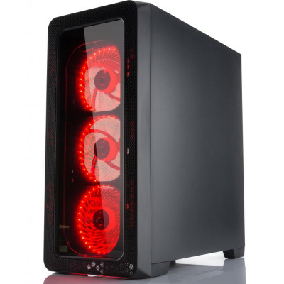 Корпус Vinga CS209B, ATX, Black/Red