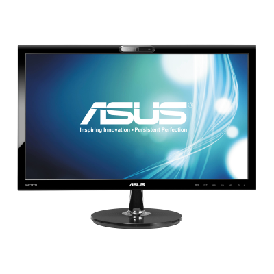 21.5" Монітор Asus VK228H, TN+Film Матовое (1920x1080, 16:9, 2 мс, DVI, HDMI, VGA), вбудовані динаміки 2 х 1 Вт, вбудована веб-камера 1 Мп