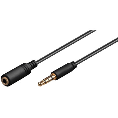 Кабель аудио 1.5 м (Подовжувач) GOLD Stereo (YT-AUXCCA(M)/(F)-1.5-B)