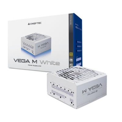 Блок живлення 850W Chieftec VEGA M WHITE 80+Gold модульний, 12VHPW connector (PPG-850-CW) 