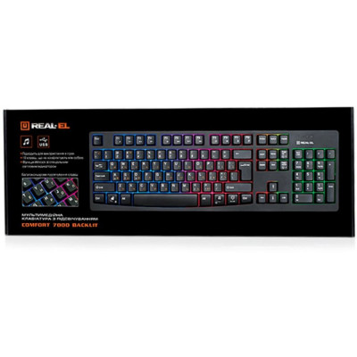 Клавіатура REAL-EL Comfort 7000 Black USB (EL123100016)