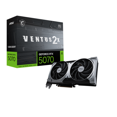 Відеоадаптер RTX5070 12GB GDDR7 192bit MSI VENTUS 12G 2X OC, GPU 2557 MHz, Memory 28000 MHz, 1xHDMI, 3хDisplayPort, живлення 16 pin (V532-003)