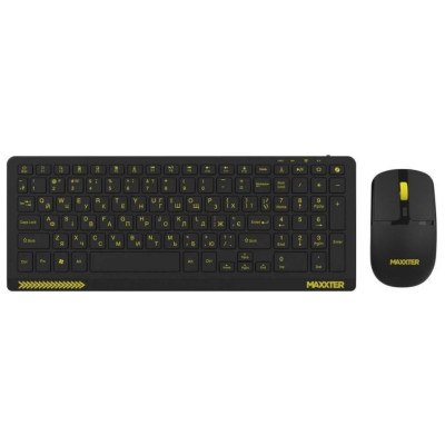 Клавіатура Maxxter KMS-WCM-04B-UA, Keyboard + Mouse, Wireless, Black