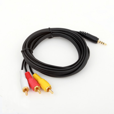 Кабель аудио 1,5 м, Jack 3.5mm тато/3RCA тато Voltronic (YT-3.5(M)/3хRCA(M)-1.8Cu)