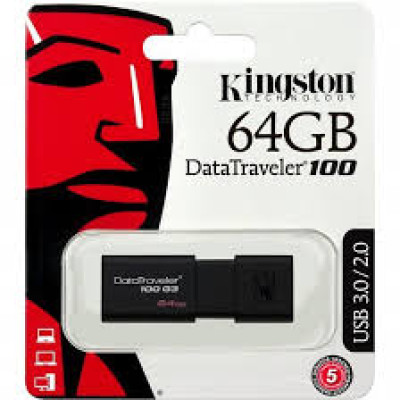 Флеш память USB 64GB Kingston DataTraveler 100 Generation 3 USB3.1 (DT100G3/64GB)