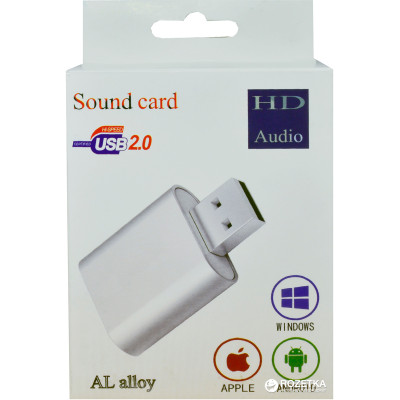 Звукова плата Dynamode 3D sound USB-SOUND7-ALU, 7.1, USB
