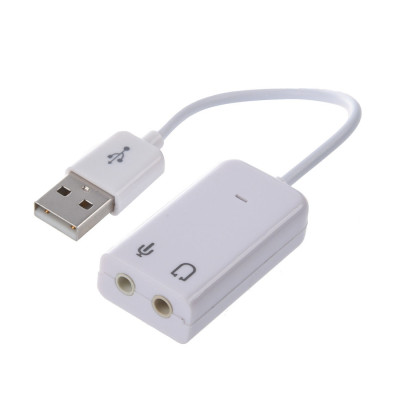 Звукова плата Dynamode 3D sound USB-SOUND7-WHITE, 7.1, USB