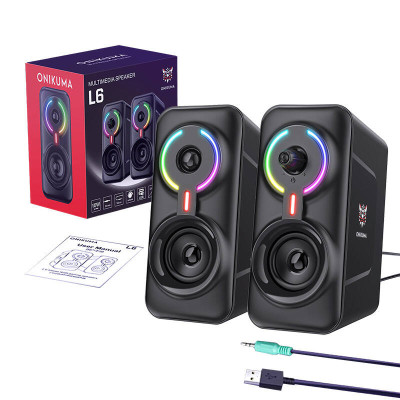 Колонки Onikuma L6 RGB, система 2.0, 10Вт, Black