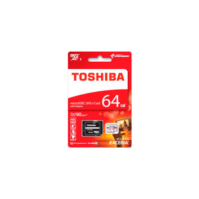 Флеш память MicroSD 64GB Toshiba M302 (Class 10) SD Adapte (THN-M302R640EA)