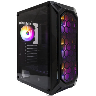 Корпус 1stPlayer X6-BK-4F1 Black без БЖ