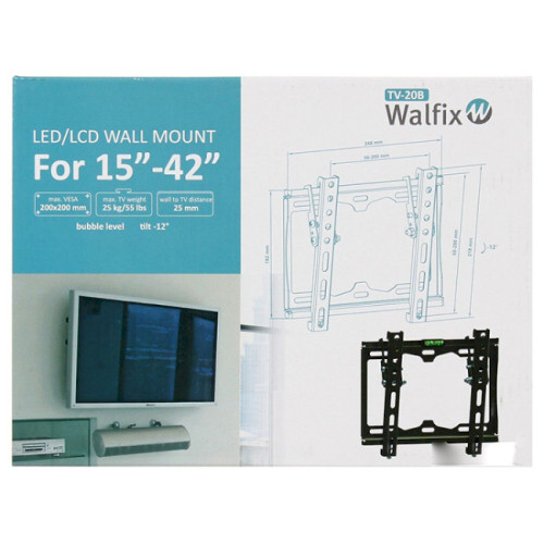 Настенное крепление Walfix TV-20B до 42" (25 кг.) наклон