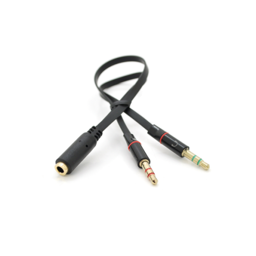 Перехідник 3,5 мм jack 4 пін - 2 х 3.5мм jack Voltronic (DPN-R2M-1F/KBc)