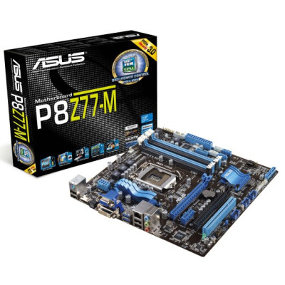 Материнська плата Asus P8Z77-M Socket 1155, Intel Z77, DDR3-2400(OC), 32GB, 1Gb Lan, SB 7.1, by CPU model, Quad CrossFireX, SLI, PCI, 2x PCI-Eх 2.0 x1, 1x PCI-Eх 2.0 x16, 2x PCI-Eх 3.0 x16, 4 x SATA II, 2 x SATA III, RAID, mATX, BOX