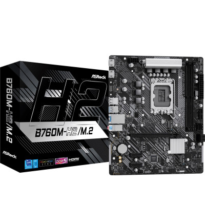 Материнская плата ASRock B760M-H2/M.2 (s1700, Intel B760, PCI-Ex16, 2xDDR5, M.2) 