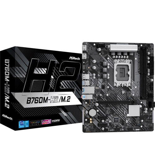 Материнская плата ASRock B760M-H2/M.2 (s1700, Intel B760, PCI-Ex16, 2xDDR5, M.2) 