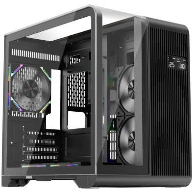 Корпус 1stPlayer RT5-BK, LED дисплей, Black без БЖ