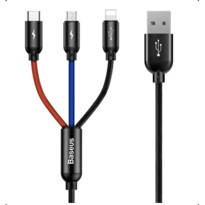 Кабель USB Baseus 3 in 1 (Micro, Type-C, Lighting) (CAMLT-BSY01)