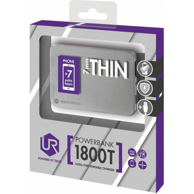 Портативні акумулятори (Power Bank) Trust 1800mAh urban revolt portable mobile (5v-1A) silver