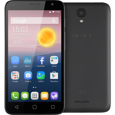 Мобильный телефон ALCATEL Pixi 4 Black, 5", TFT-TN, (854x480), MediaTek MT6735M (1 ГГц), RAM 1 ГБ, 8 ГБ встроенной памяти + microSD,SDHC (до 32 ГБ), основная камера: 5 Мп, фронтальная камера: 2 Мп, 3G, GPS, поддержка SIM-карт (Micro-SIM), Android 6.0