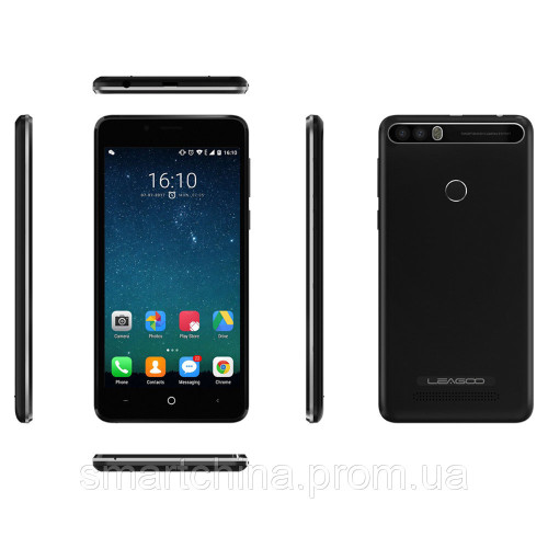 Мобильный телефон LEAGOO Kiicaa 5, 5.0 (1280х720) HD,MediaTek MT6580A (1.3GHz), 2 ГБ, 16 ГБ, Mali-400, 8 Mp + 5 Мп, 5 Мп, 4000 мАч, 3G, Android 7.0, Black