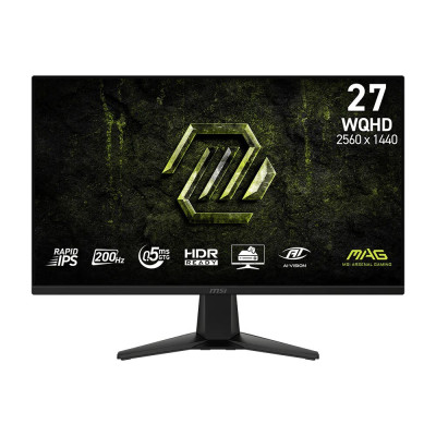 27" Монітор MSI MAG 275QF E20 (QHD, IPS, 200 Hz, 0.5мс, 300 кд/м2, контраст 1200:1, 2xHDMI, DisplayPort) Black