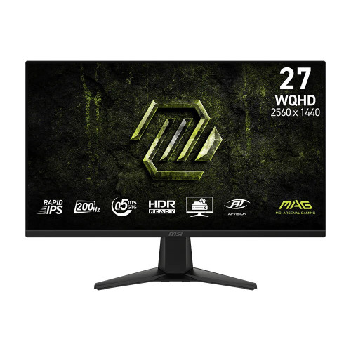 27" Монітор MSI MAG 275QF E20 (QHD, IPS, 200 Hz, 0.5мс, 300 кд/м2, контраст 1200:1, 2xHDMI, DisplayPort) Black