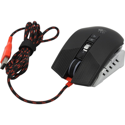Мишка A-4 Tech T60 Bloody Blazing Backlighting, 125-1000 DPI, металеві ніжки, чорна + сріблястий