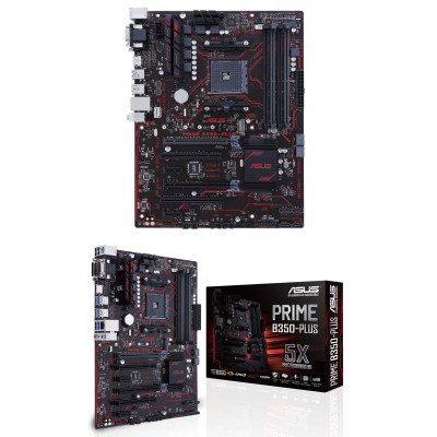 Материнська плата Asus PRIME B350-PLUS, (sAM4, AMD B350, PCI-Ex16), 4 x DDR4 DIMM; Количество каналов 2, RAID 0, 1, 10