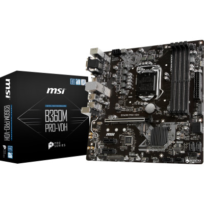 Материнська плата MSI B360M Pro VDH (s1151, Intel B360, PCI-Ex16), 4 x DDR4, MicroATX