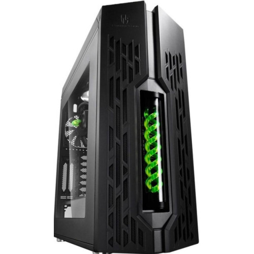 Корпус Deepcool GENOME II BK-GN Miditower с СВО(3 PWMвент), без БЖ ATX/mATX/mITX чорний/зелений, 5вент,вікно
