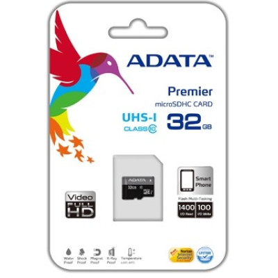 Флеш память MicroSD 32GB A-DATA Без адаптера (Class 10) 