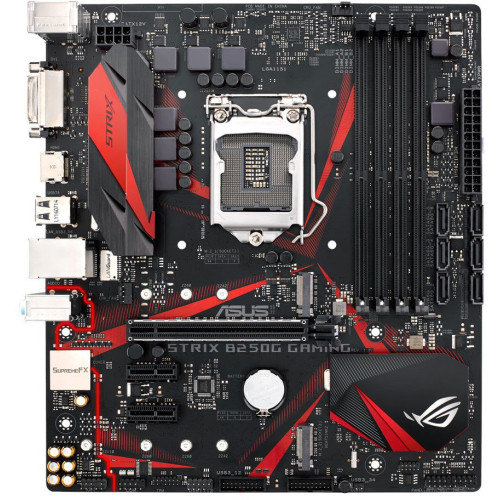 Материнська плата Asus Strix B250G Gaming (s1151, Intel B250, PCI-Ex16), 4 x DDR4 DIMM; Кількість каналів 2