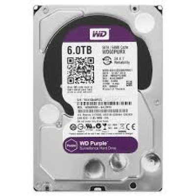 Жорсткий диск HDD 6TB 7200 WD, SATA III, 64 MB, Purple (WD60PURX) 