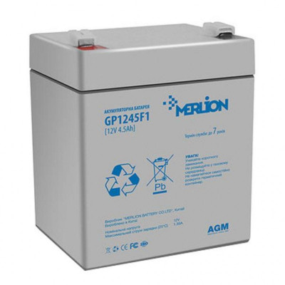Акумулятор для ДБЖ MERLION AGM 12-4,5, 12V 4,5Ah (GP1245F1)