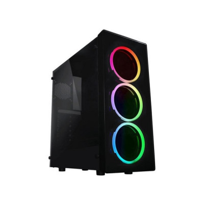 Корпус Raidmax NEON RGB черный Middletower без БП, ATX/mATX/mITX,2*2.5"(SSD); 2*3.5"(HDD)