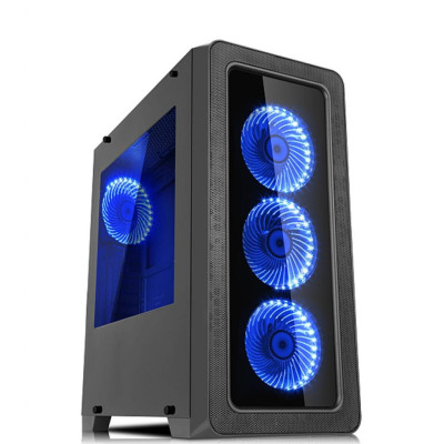 Корпус Vinga CS209B, ATX, Black/Blue