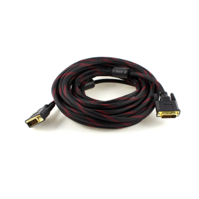 Кабель для монітора DVI - DVI, 10 м, Merlion, 2 феррита, Black/RED 24/24pin (YT-DVI(M)/(M)NY/RD-10m)