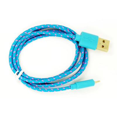 Кабель USB Lightning(M) 1 m армірований в оплітці , підтримує 3 ампера