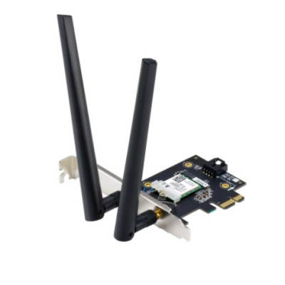 Обладнання Wi-Fi Adapter Asus PCE-BE6500 (BE6500, Bluetooth 5.4, WiFi7, MU-MIMO, 2 зовнішніх антени), PCI-E