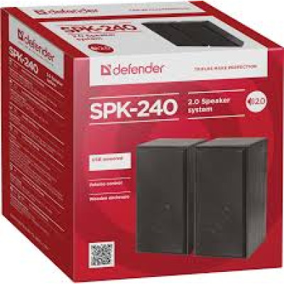 Колонки Defender SPK-240, 2х3,0 Вт USB, Black (65224)