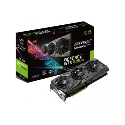 Відеоадаптер GTX1080 Ti 11264Mb GDDR5 352bit Asus ROG Strix (ROG-STRIX-GTX1080TI-O11G-GAMING) (1873/8500) (DVI, 2 x HDMI, 2 x DisplayPort)